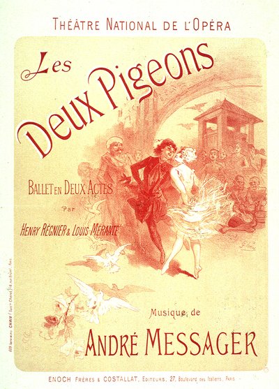 The Two Pigeons by Jules Cheret